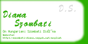 diana szombati business card